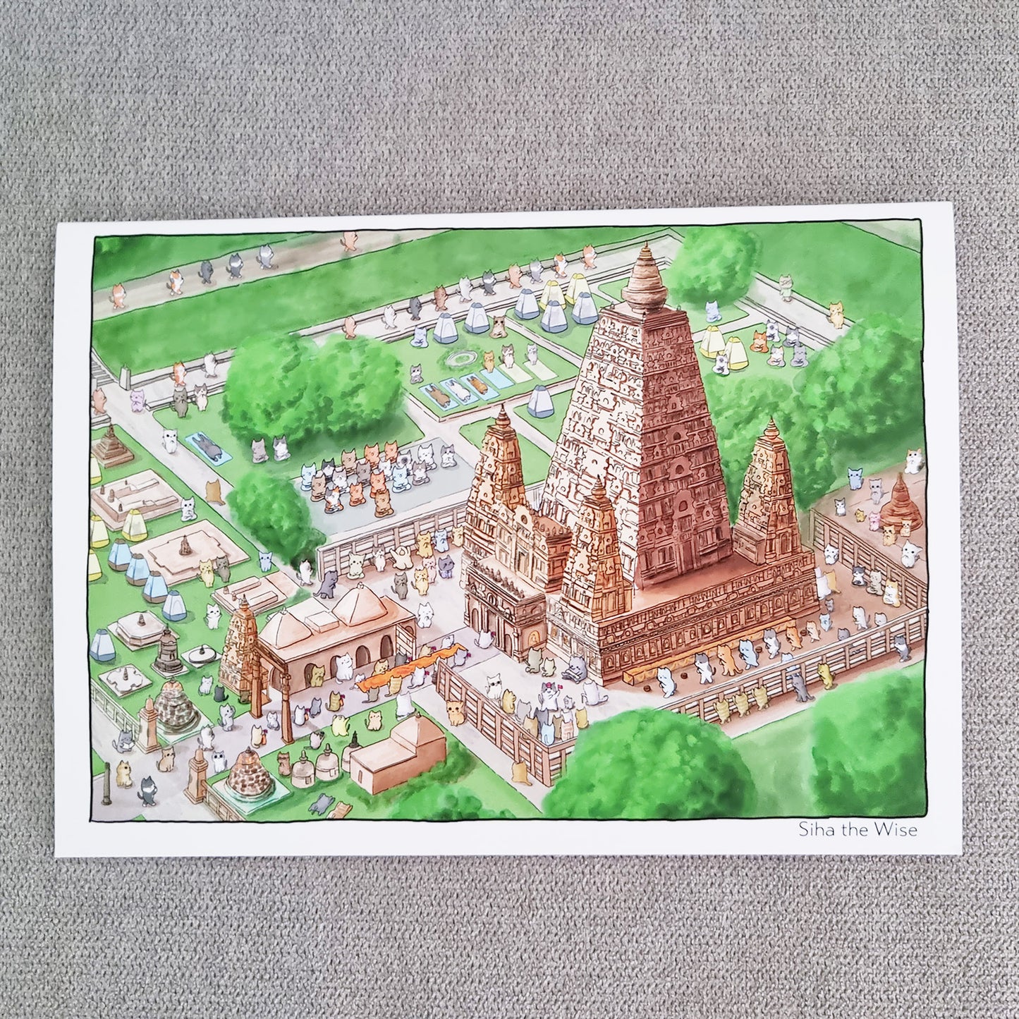 Greeting Card - MahaBodhi Temple Unesco world heritage