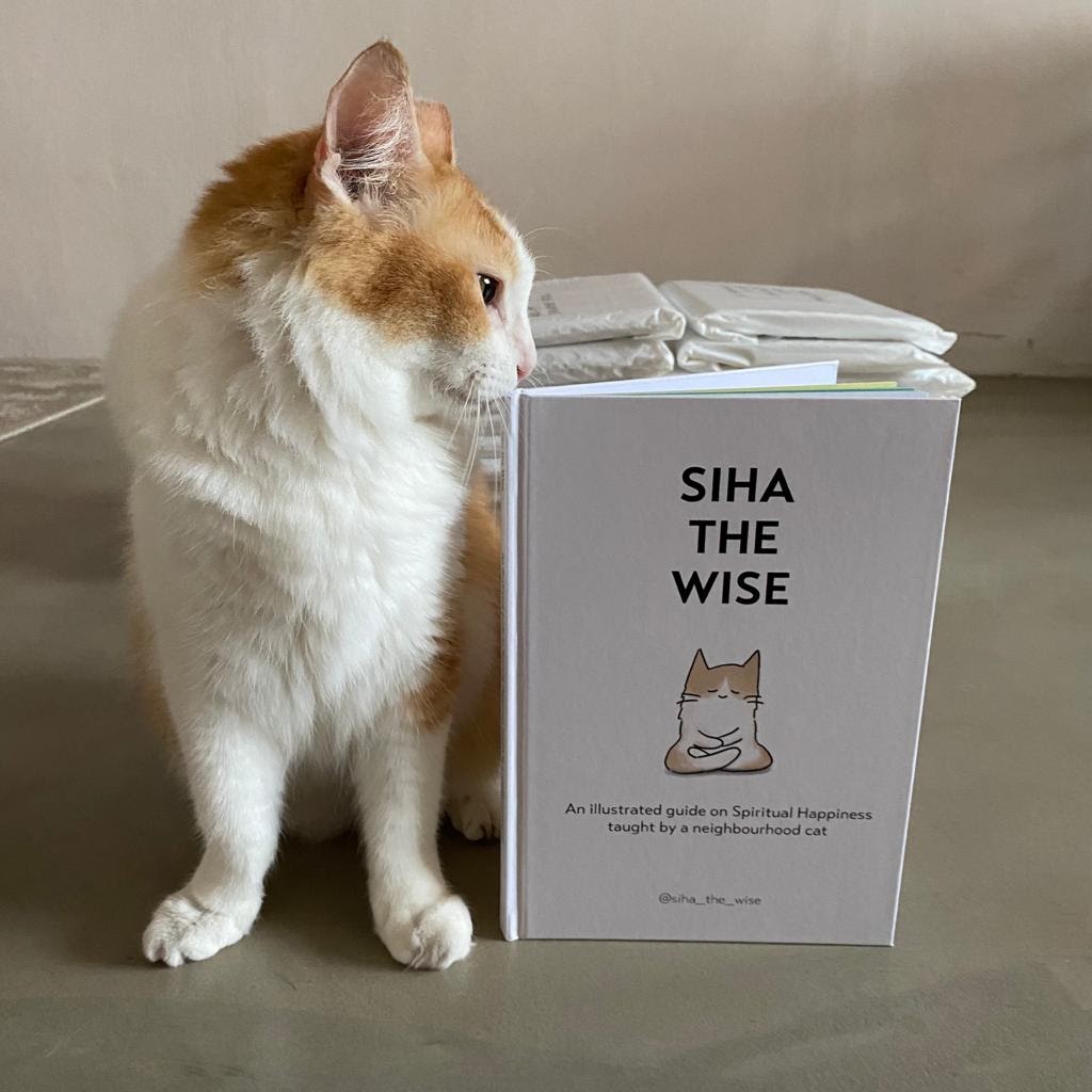 Book: Siha the Wise - An illustrated guide on Spiritual Happiness taught by a neighborhood cat