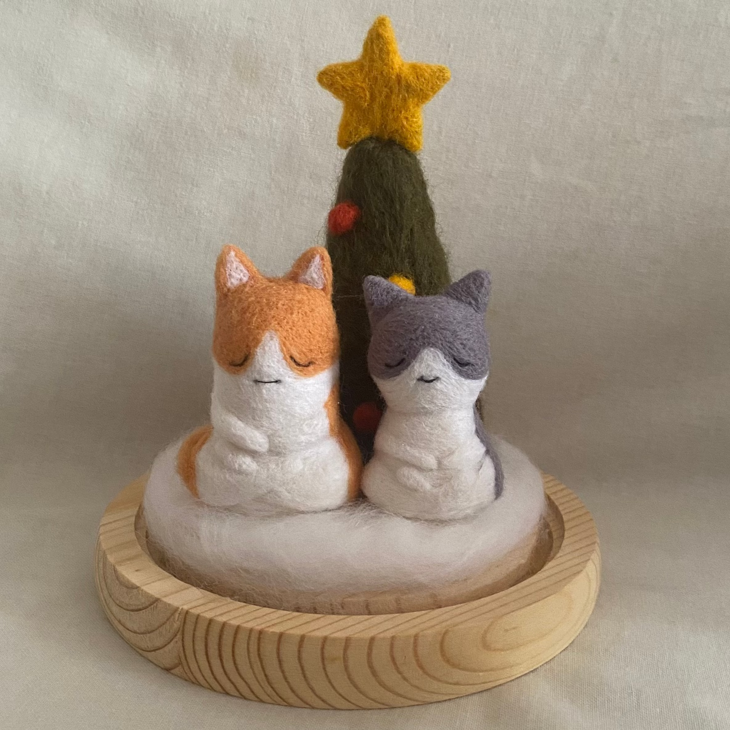 Handmade Felt Meditating Siha and Marta - Christmas theme