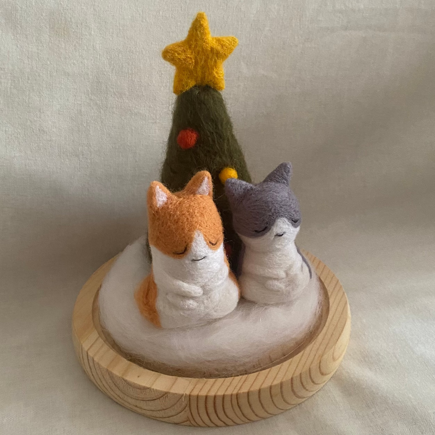 Handmade Felt Meditating Siha and Marta - Christmas theme