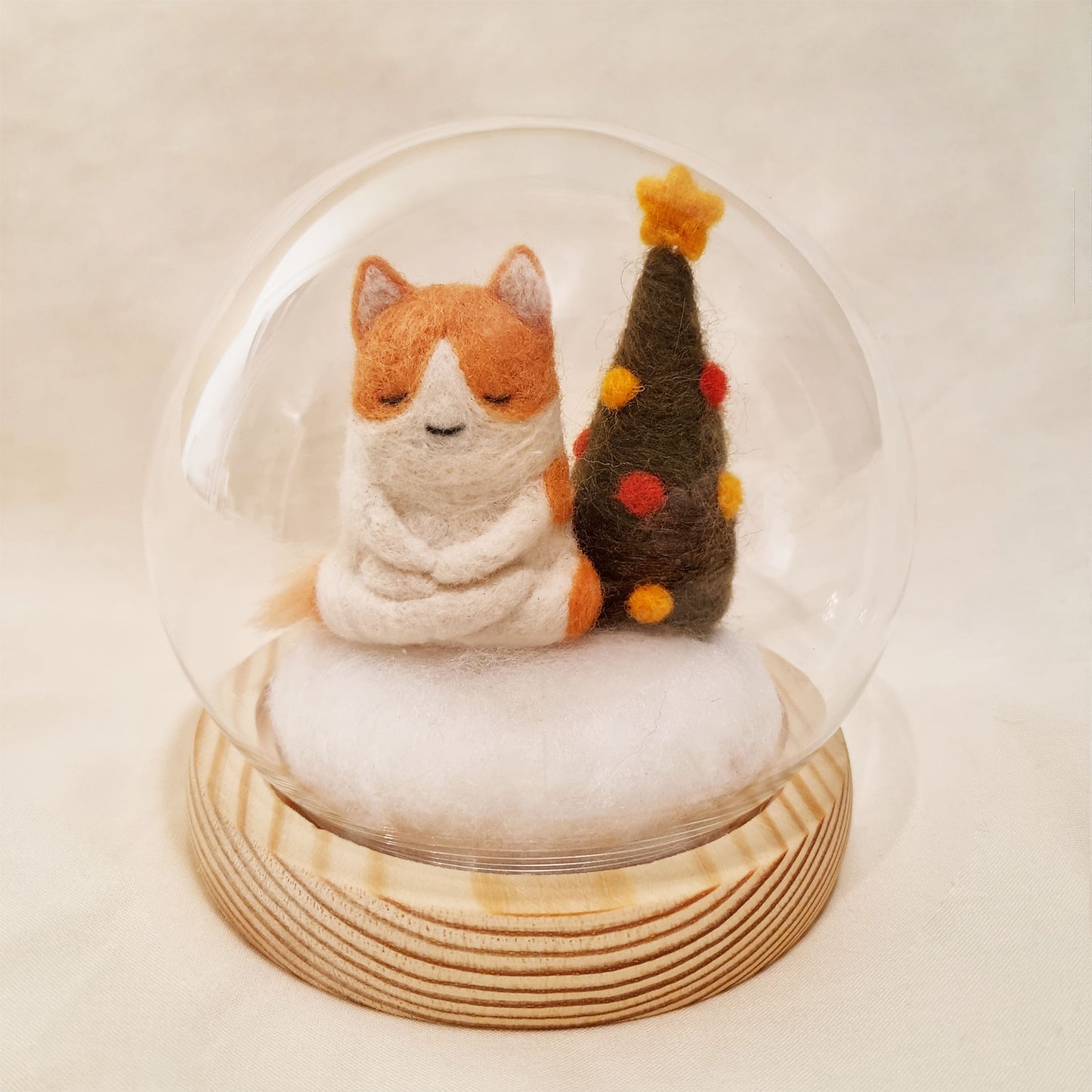 Handmade Meditating Siha felt miniature (Christmas theme)