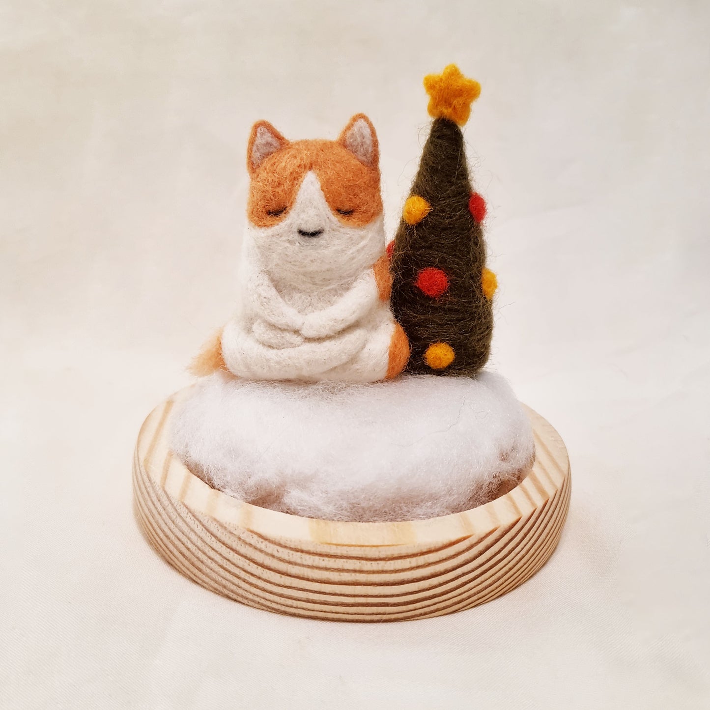 Handmade Meditating Siha felt miniature (Christmas theme)