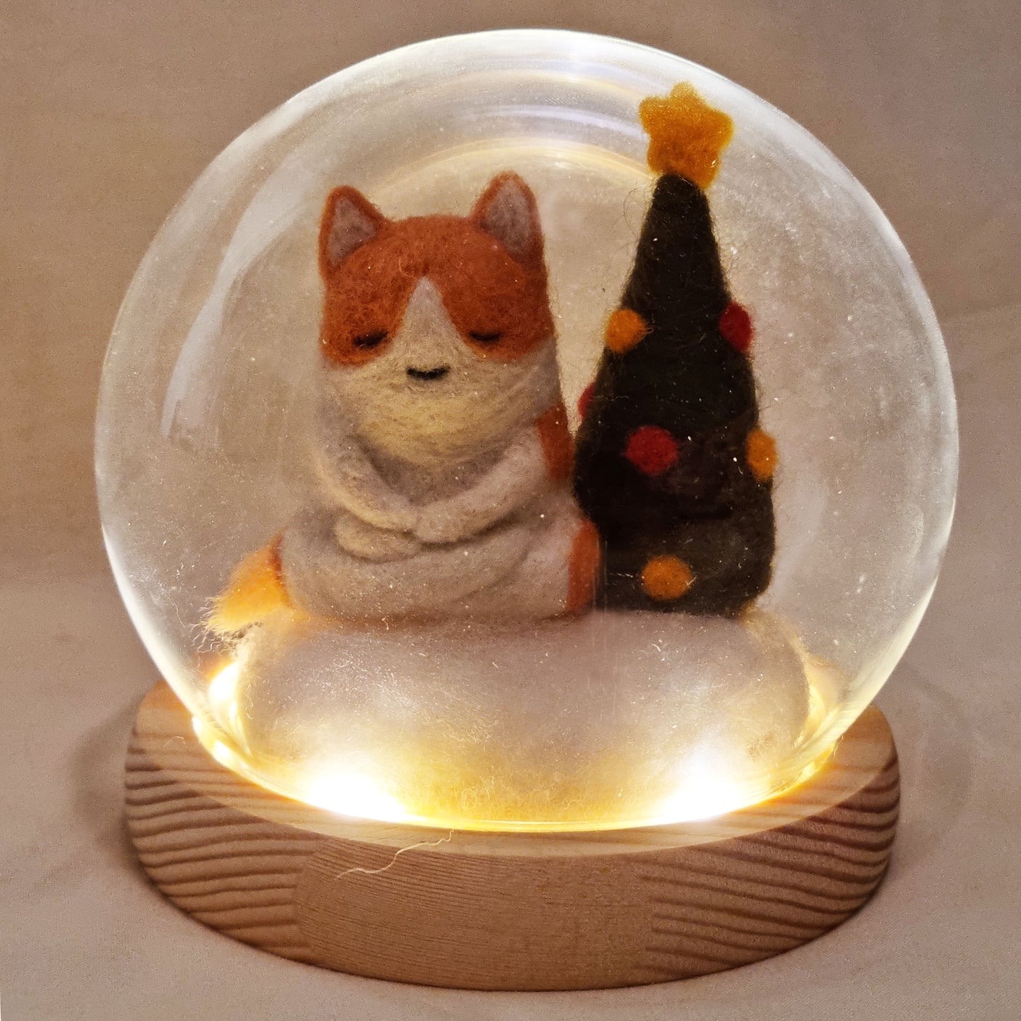 Handmade Meditating Siha felt miniature (Christmas theme)