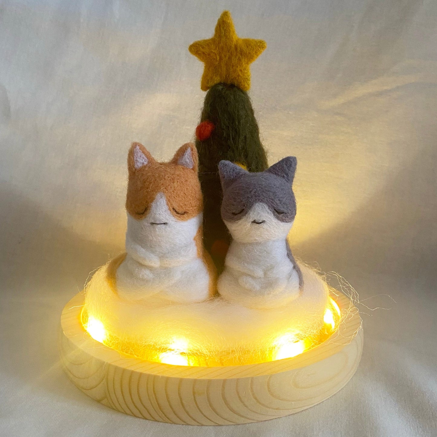 Handmade Felt Meditating Siha and Marta - Christmas theme