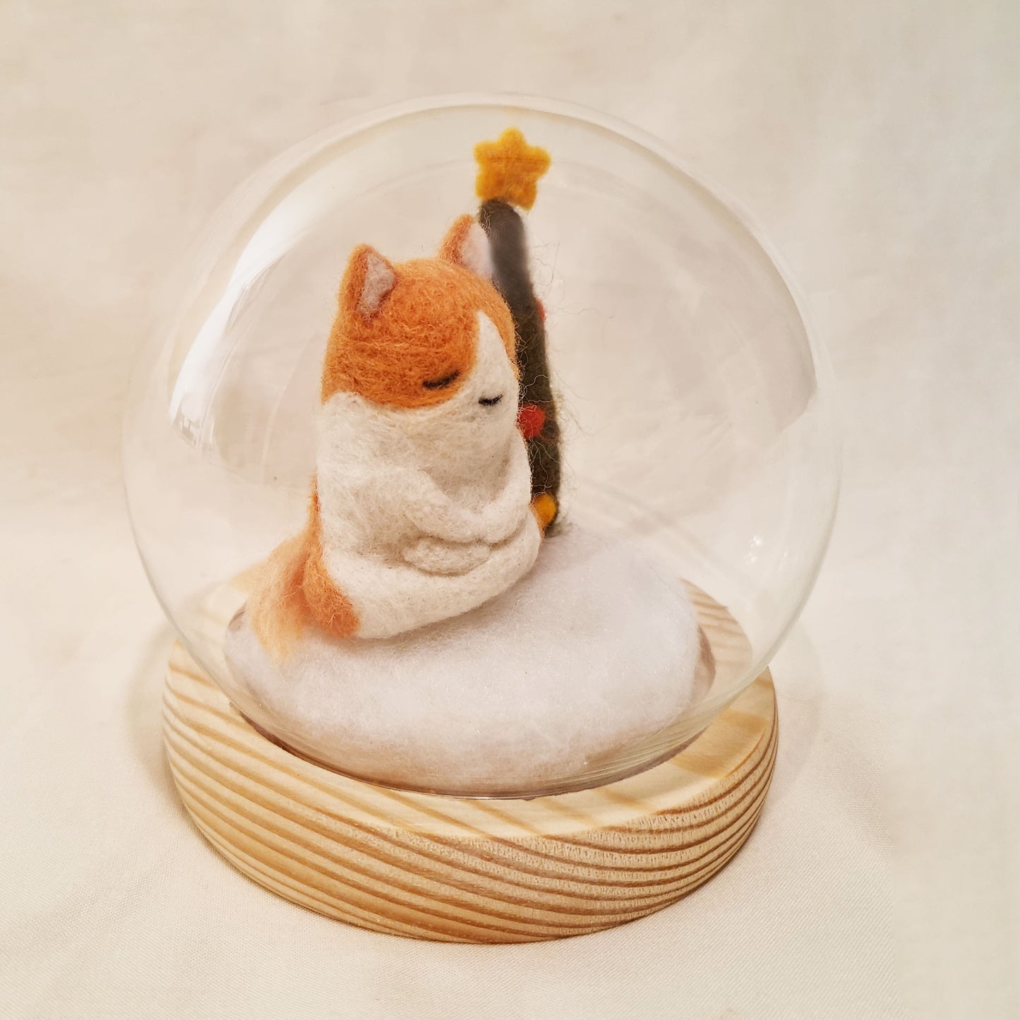 Handmade Meditating Siha felt miniature (Christmas theme)