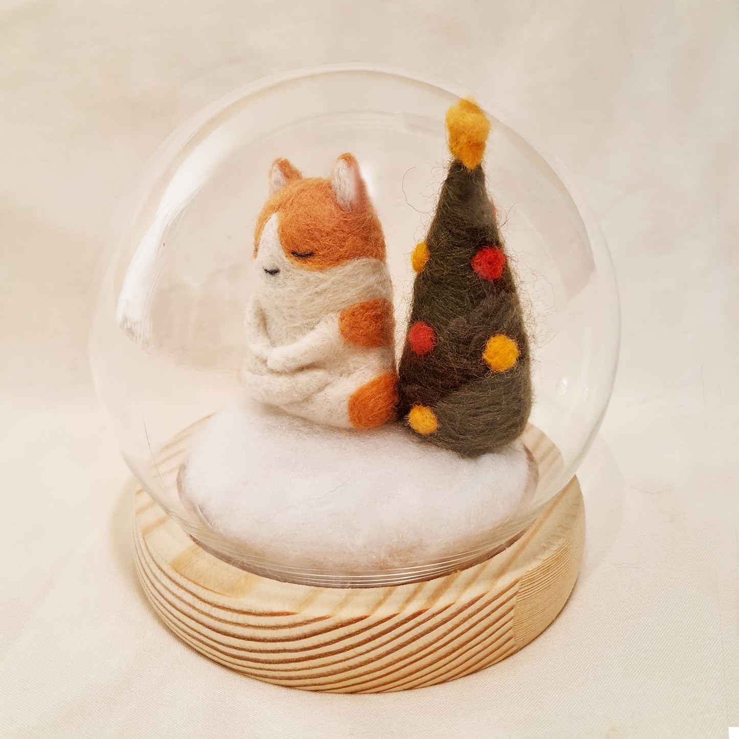 Handmade Meditating Siha felt miniature (Christmas theme)